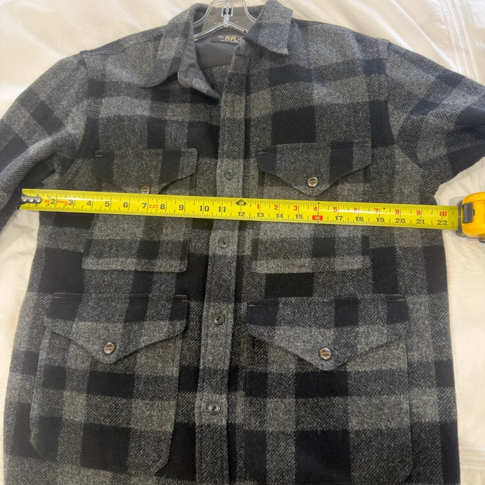 RRL Ralph Lauren Men's Gray and Black Plaid Shirt Jacket - Picture 7 of 10